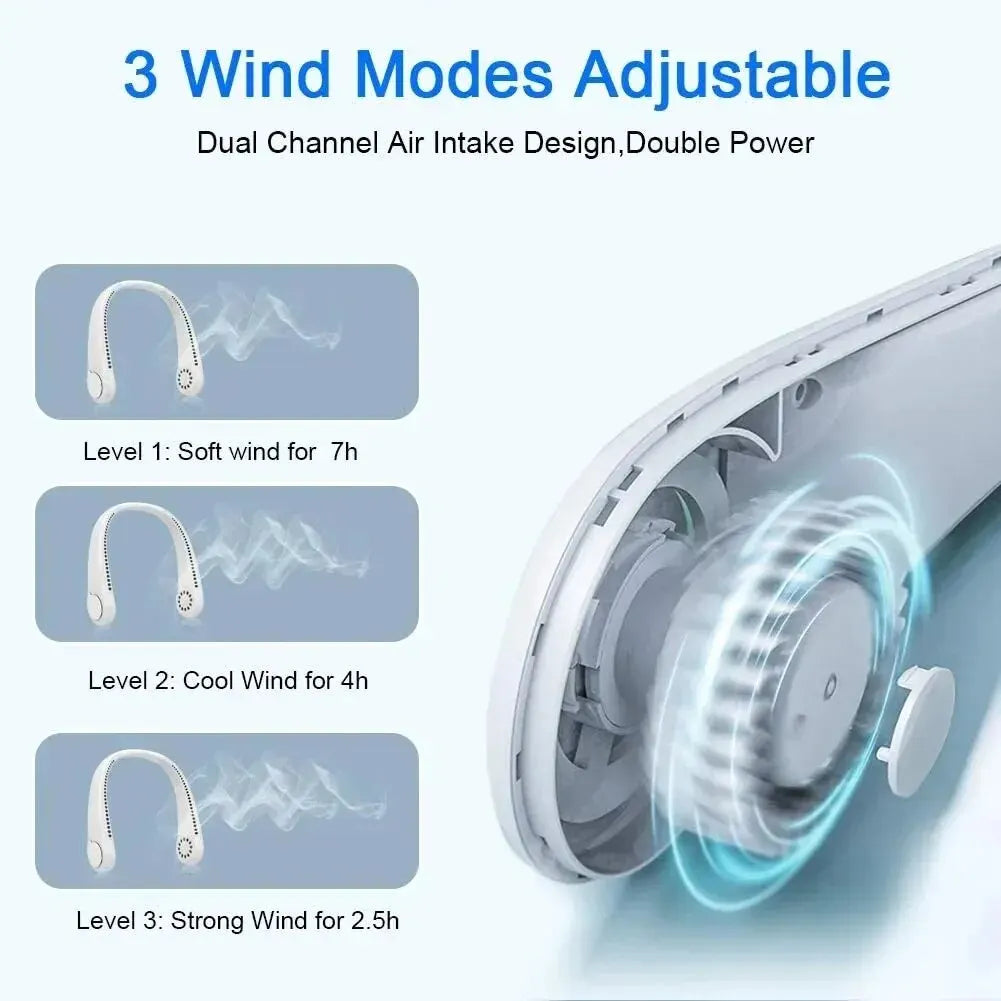 HaloBreeze Neck Fan – Silent Rechargeable