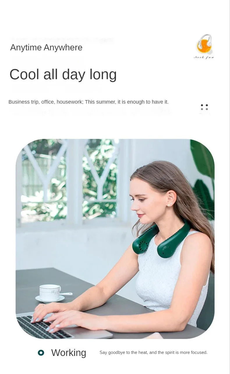 HaloBreeze Neck Fan – Silent Rechargeable