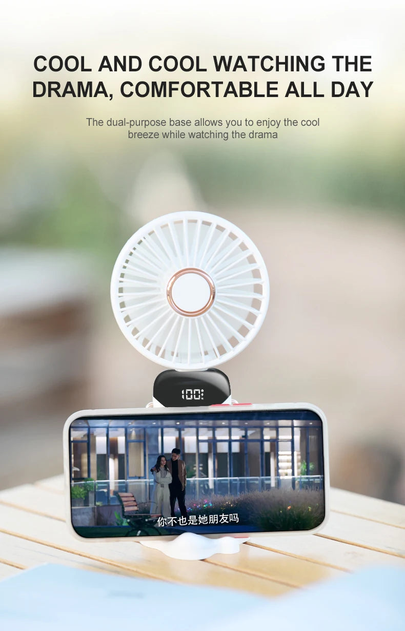 TwistAir™ Mini Fan – Foldable w/ Phone Stand