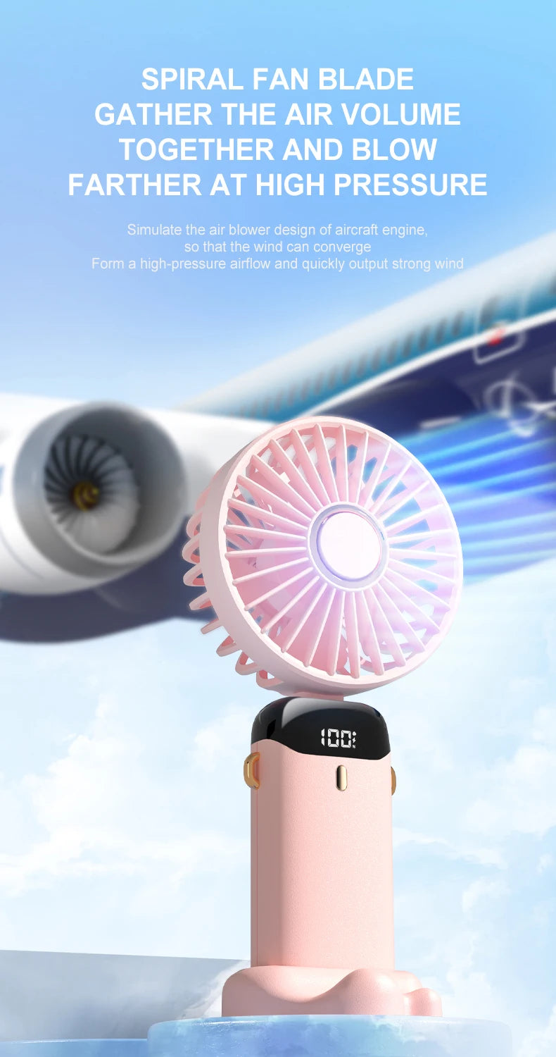 TwistAir™ Mini Fan – Foldable w/ Phone Stand