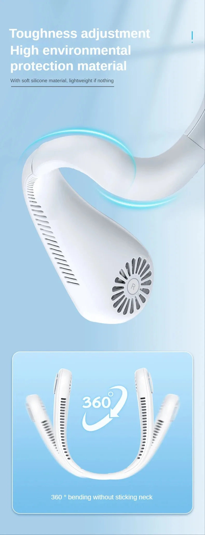 HaloBreeze Neck Fan – Silent Rechargeable