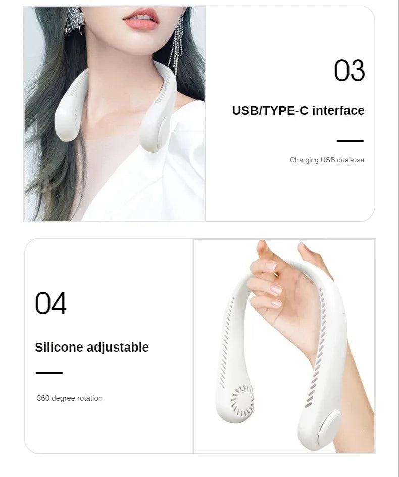 HaloBreeze Neck Fan – Silent Rechargeable