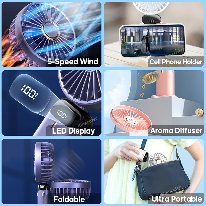 TwistAir™ Mini Fan – Foldable w/ Phone Stand