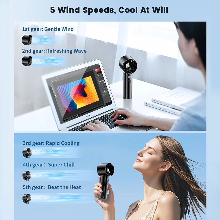 coldSky Portable Fan – 5 Speed w/ Display